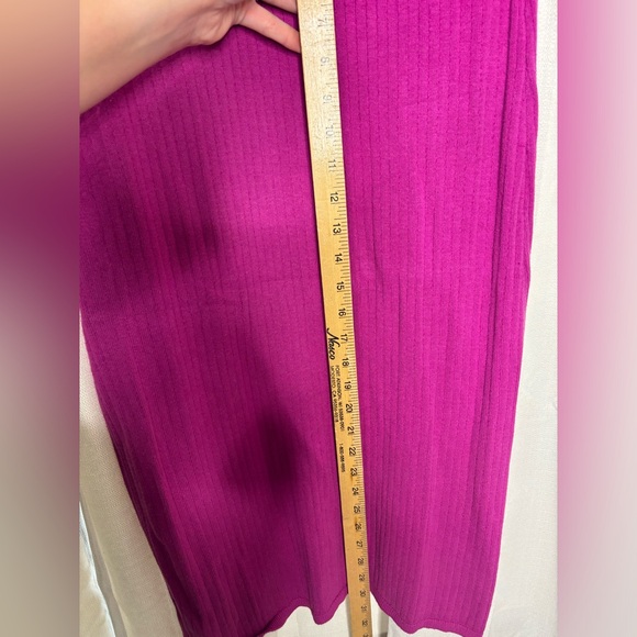 Free People Fuchsia Midi Ribbed Skirt Size Medium - Picture 5 of 6